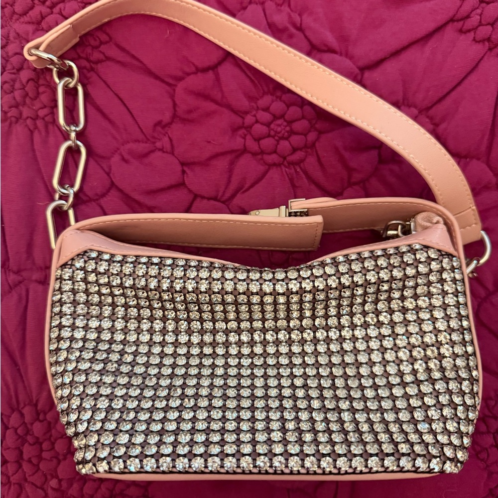Elegant Pink Rhinestone Women's Bag
